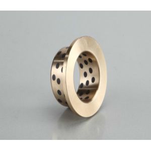 Brass Plus Graphite Bushings , Yellow Black Self Lubricating Bearing