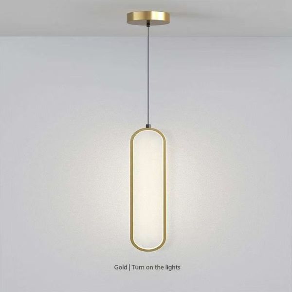 Modern Linear Black Gold Pendant Light Villa Duplex Living Room Bedroom Dining Home Decoration LED Chandelier