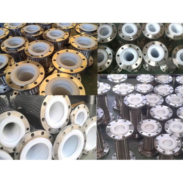 Strong Acid And Alkali Resistant PTFE Lined Metal Braided Hose Flexible Stainless Steel Flange