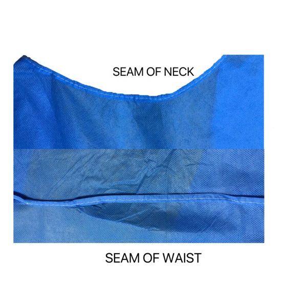 ANSI Compliant Blue Disposable SMS Isolation Gown 120 X 140cm For Breathable Protection