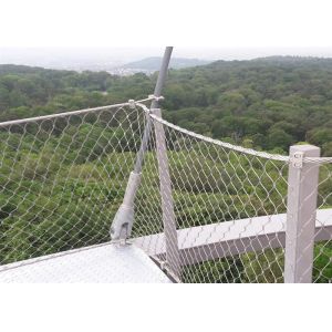 Custom Made Architectural Railing Wire Rope Mesh For Bridges Pedestrian Walkways