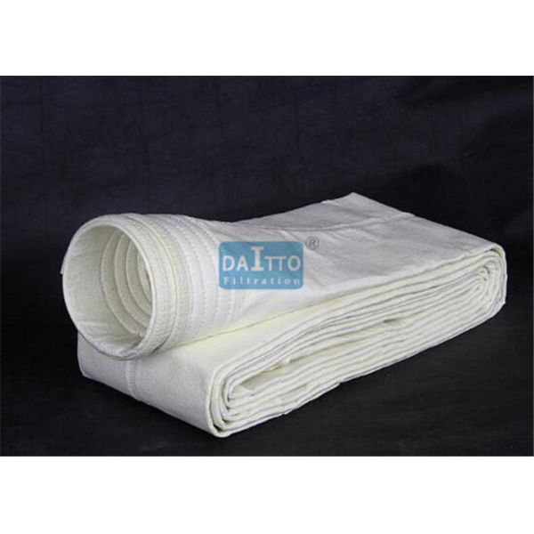 Homopolymer Acrylic Dust Collector Bags , Baghouse Filter Bags With Flat Sewn Top