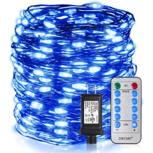 Quality Party Plug In Fairy Copper Wire Lights UL Listed Blue 300 LEDs String Lights 99ft for sale