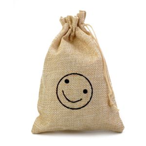 Custom Printed 10x15cm Drawstring Jewelry Beads Jute Bag