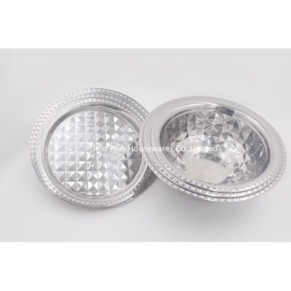 24-50cm Kitchen utensil various sizes stainless steel knead dough basin soup deep basin rice bowl with flat cover