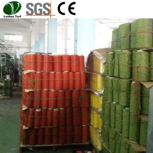 Waterproof Artificial Grass Yarn / Always Green Synthetic Turf Customized