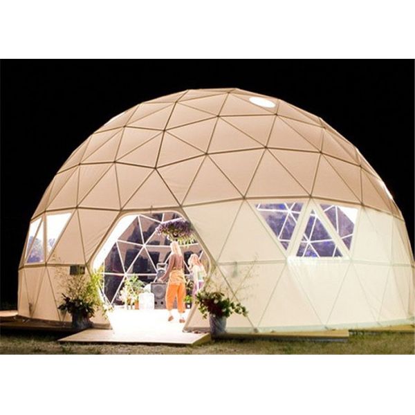 Advertising Wind Proof Fabric Sidewall Geodesic Dome Tent White For Events
