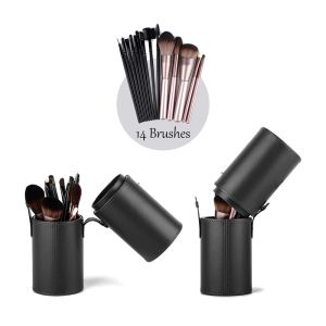 Synthetic Leather Makeup Brush Tube Large Capacity Well Stitiched