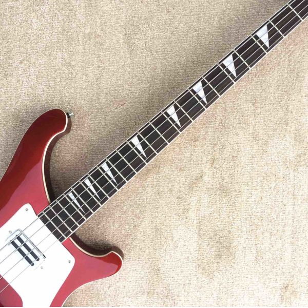 Best Bass Top quality Rick 4003 model Ricken 4 strings Electric Bass guitar in metal red color Chrome hardware