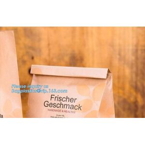 Beautiful printing Food grade package bread takeout Brown Kraft Paper Bag for