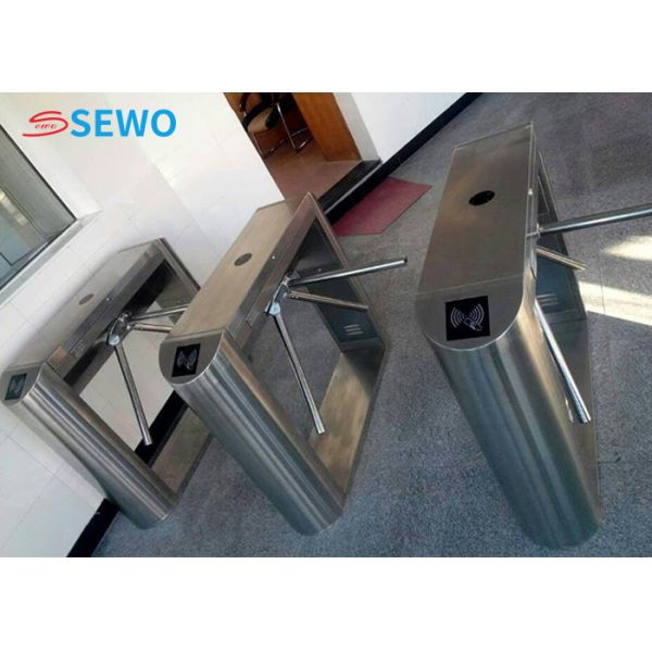 Office Tripod Turnstile Gate Entrance Exit Stainless Steel Waist Height Turnstile