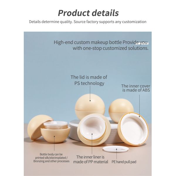 50g Egg Shaped Plastic Baby Cream Container for Skincare Products ABS Material