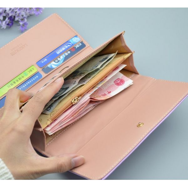 2016 new winter fashion trend embroidery Ms. clamshell Lingge long wallet