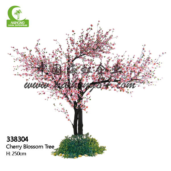 Fabric 250cm Indoor Cherry Blossom Tree With Nature Wood Trunk