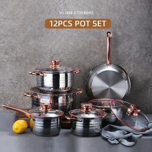 Best Selling Silver Kitchen Sauce Pot Soup Pot Fry Pan Cooking Pot Sets With