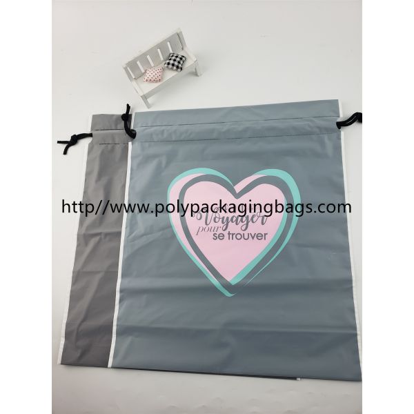 Cosmetics Polyester Draw String Bags Clothing Small Plastic Drawstring Bags Gift Wrap With Logo Printing