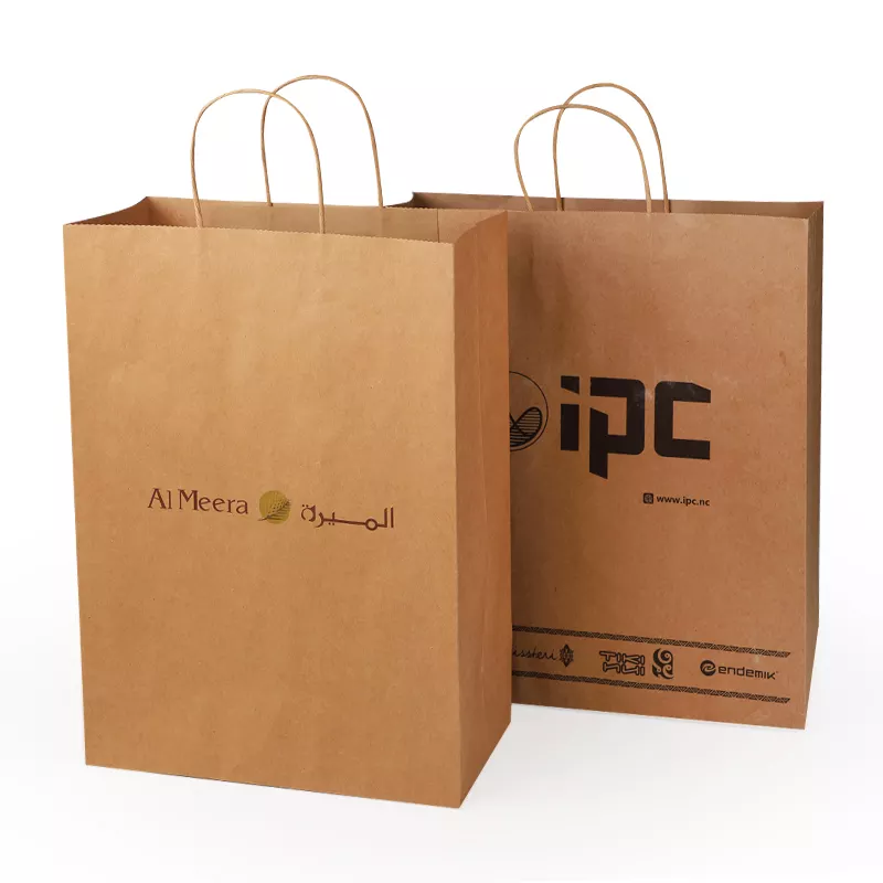 Takeout Packaging Paper Bag Logo Printing Varnishing Kraft Paper Bag TUV