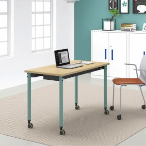 Foldable Training Room Desk Stackable Meeting Room Tables With Wheels
