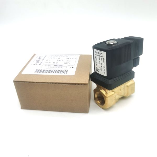 Burkert 00221654 6213 Type G1/2 2/2 Normally Closed 1.3 Flow Hole, EPDM Sealed -30~+90 ° C Brass Valve Body DC24V 8W 0-10bar