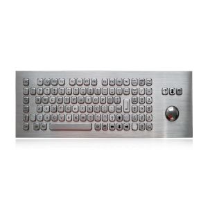 IP65 82 Keys Embedded Milk Proof Metal Kiosk Keyboard Optical Trackball For