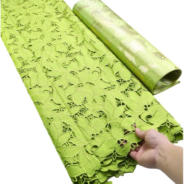 O-Neck Collar 2023 African Guipure Lace Milk Silk Embroidered Voile Cord for