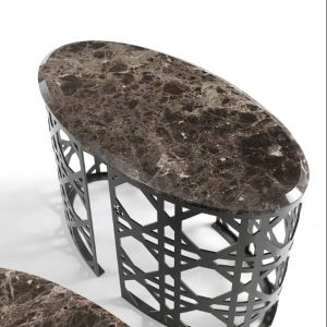 Luxury Living Room Marble Oval Shaped Marble Coffee Table