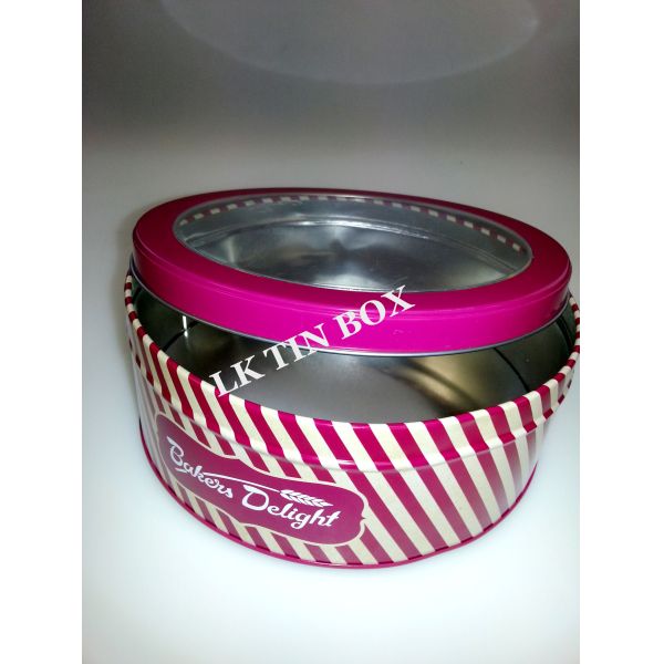 Holiday Cookie Tin Box / Empty Cookie Tins / Cookie Storage Tins With Window