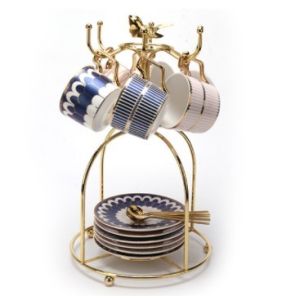 Rustproof 6 Hooks Iron 5KG Bearing Cup Holder Stand