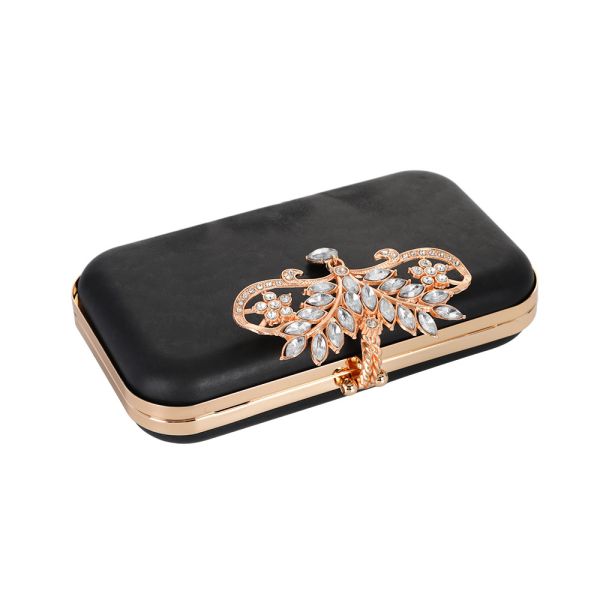 Big Stone Closure Gold Box Clutch Frame For Wedding Bag