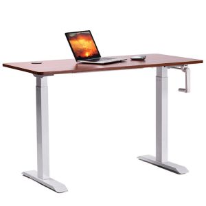 Commercial Furniture Modern Design Brown Wooden Manual Standup Desk for Small