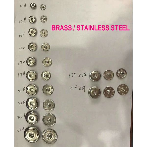 wholesale stainless steel /brass 2parts press stud metal open top big snap button