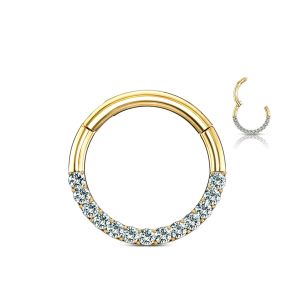 Segment Helix 14K Gold Clicker Piercing 8MM Dimension For Nose Nostrill