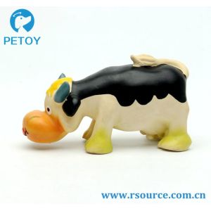 Lovely Latex cow shape dog teaser toy