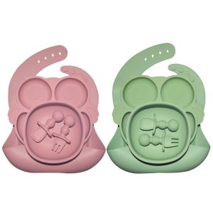 MHC Baby Silicone Feeding Plates 6 Pcs Sets Nontoxic Baby Tableware Food Tray