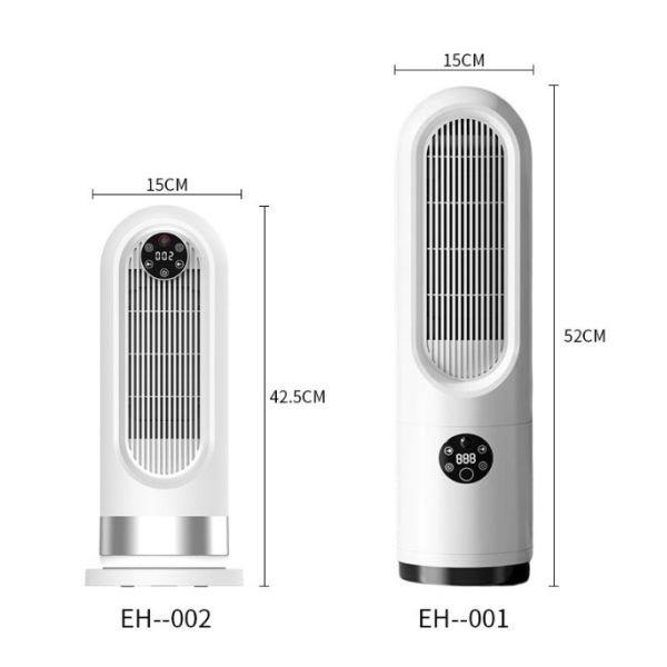 52*15 CM Tower Fan Space Heater Portable Electric PTC Heater for Household Heating