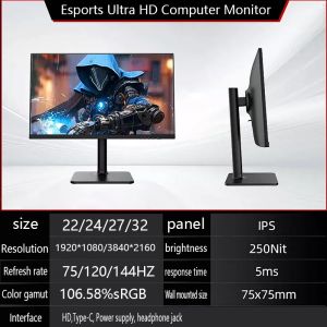 Desktops 27 Inch Monitor 1920 X 1080 144hz VGA Office Computer Screen