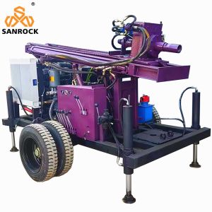 China Mini Water Drilling Rig Machine Wheeled Water Well Drill Rig Deep Well Drilling Equipment on sale