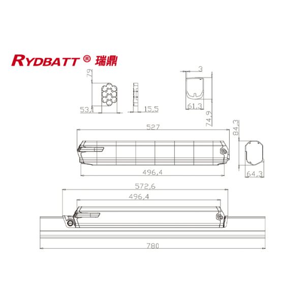 RYDBATT SSE-068(36V) Lithium Battery Pack Redar Li-18650-10S6P-36V 15.6Ah For Electric Bicycle Battery