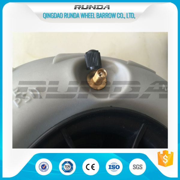 9 Inch Pneumatic Rubber Wheels PP Rim , Balloon Hand Truck Wheels Without Bearing