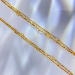 Glamorous Women's Jewelry 18K Solid Gold Heart Bracelet