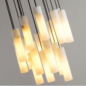 Luxury lighting fixturesArt creative designer alabaster chandelier hotel lobby