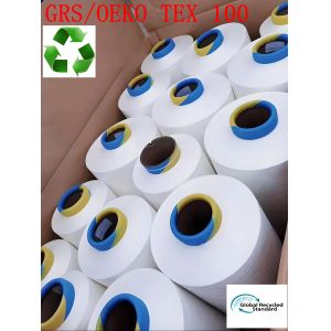 Quality 300D/96F Recycled Polyester Filament Yarn Raw White Sustainable for sale