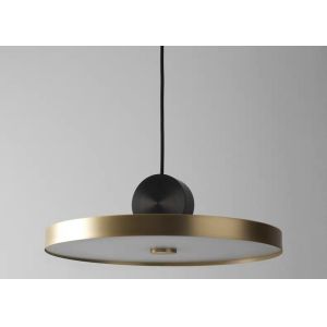 LED Black and Gold Indoor Lighting Adjustable Long Cord Staircase Brass Pendant