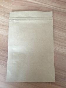 Quality Customized Paper Bags Flat Kraft Paper Lined Foil Three Side Seal Top Zip Lock Bags for sale