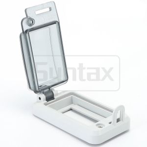 IP67 PC Waterproof Hinged Windows 2 Modules With Transparent Lockable Cover 57