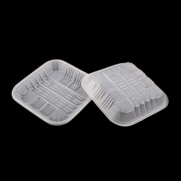 Buy White Food Grade PP 14*14*2.3cm Plastic Meat Tray at wholesale prices