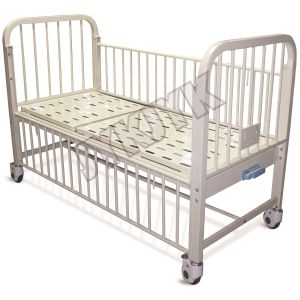 Deluxe Children Pediatric Adjustable Hospital Bed High Rail Powder Coated Steel