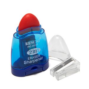 Rocket Ps Plastic Novelty Pencil Sharpener Eraser Attached