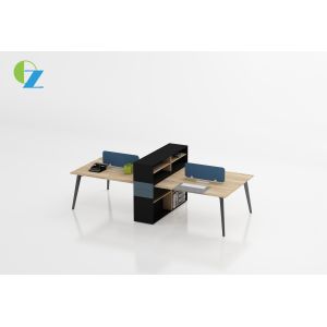 Four Person Wooden Office Furniture Workstation For Staff
