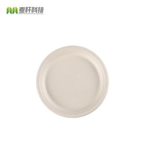 Biodegradable Sugarcane Bagasse Bio Paper Plate Pulp Fiber Round Disposable